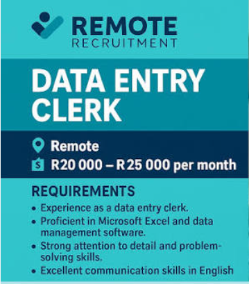 Remote Data Entry Clerk & Administrative Support Specialist Job: Salary: $20 - $28/per hour