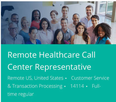 Remote Healthcare Call Center Representative Job
